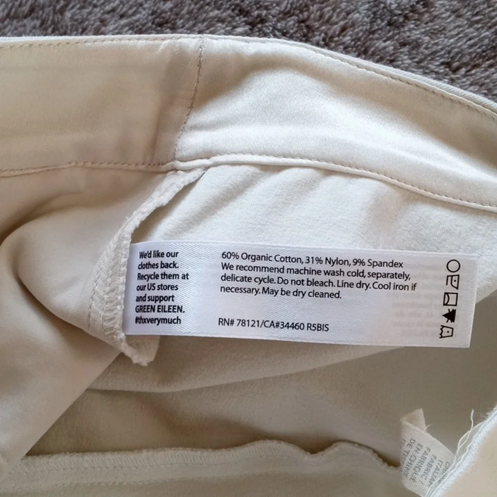 Eileen Fisher Bistretch Twill slim fit pants in Bone - Picture 9 of 10